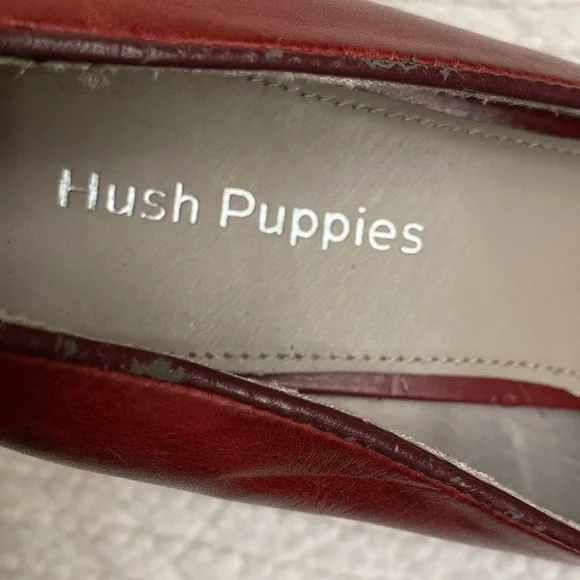 Hush puppies Pumps Womens 10 leather tassel heels Red shoes Preppy office career - Picture 10 of 12